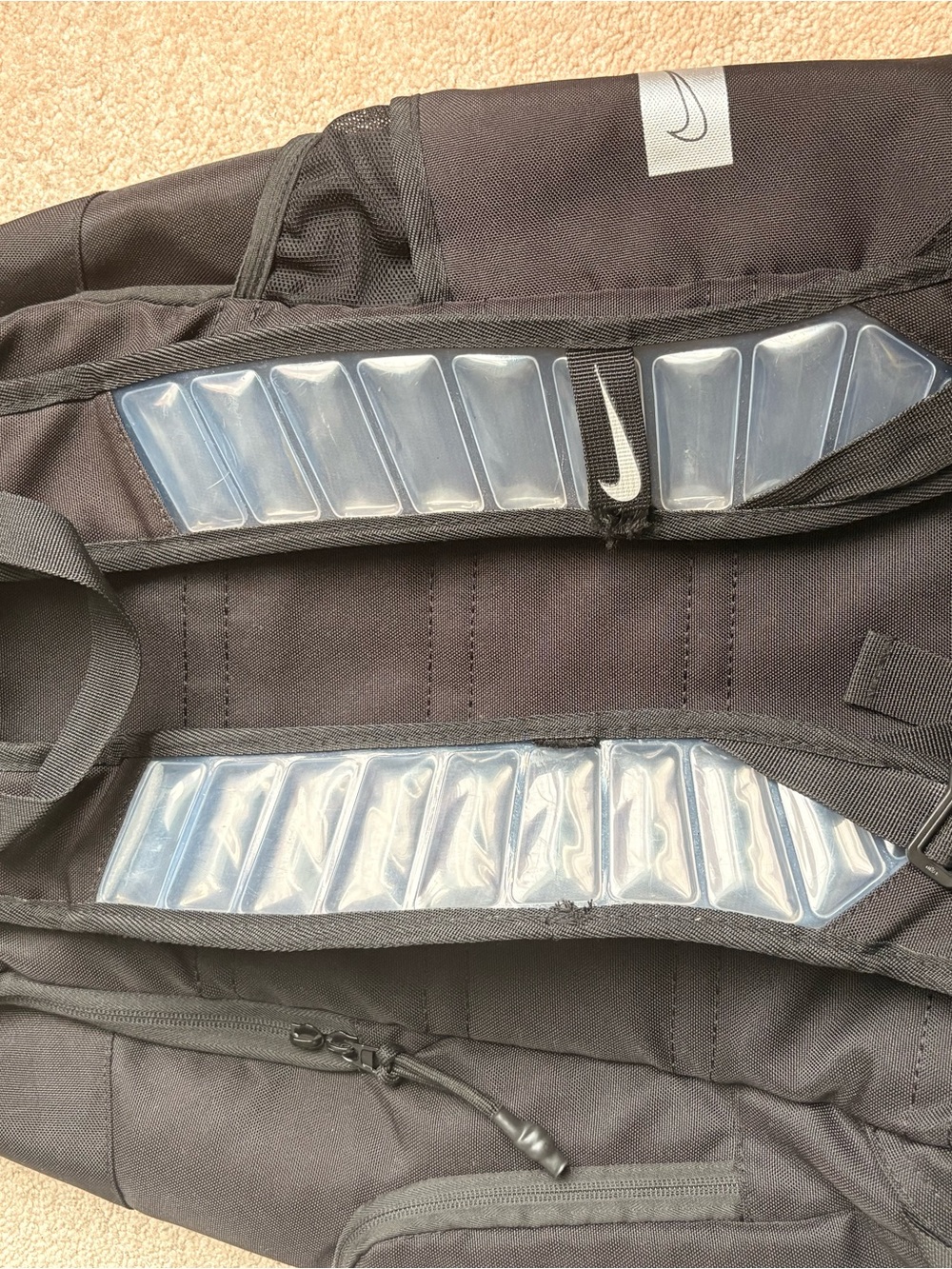 Nike Black Backpack Straps with Clear Gel Inserts